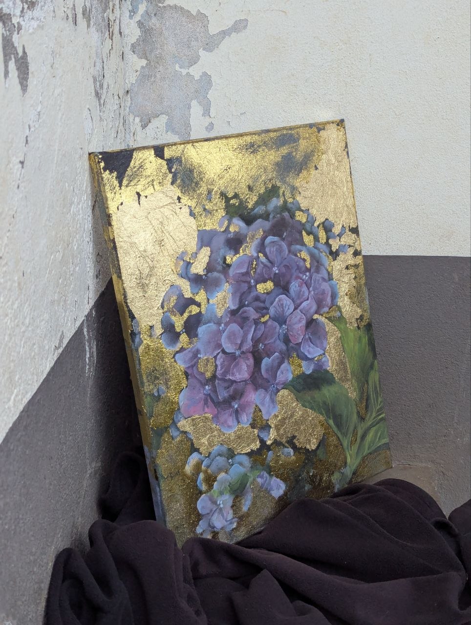 Purple Hydrangea — Gold Leaf — photo 1